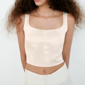 Zara, satin effect top, size S, new with tags